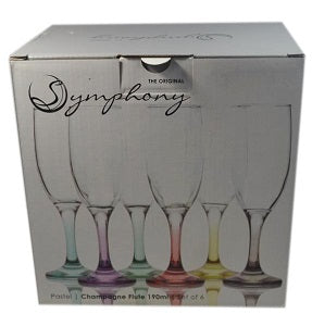 Symphony Pastel Champagne Flute 190 ml x6
