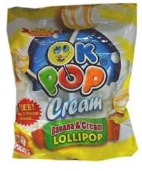 OK Pop Lollipop Cream Banana & Cream 375 g x50
