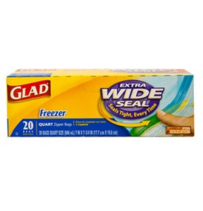 Glad Freezer Quart Bags x20