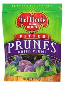 Del Monte Pitted Prunes Dried Plums 198 g