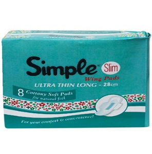 Simple Slim Wing Pads Ultra Thin Long 28 cm x8