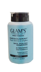 Glam's Nail Polish Remover Acetone 200 ml
