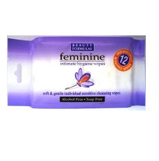 Beauty Formulas Feminine Hygiene Wipes x12