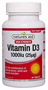 Natures Aid Vitamin D3 1000 IU 90 Tablets