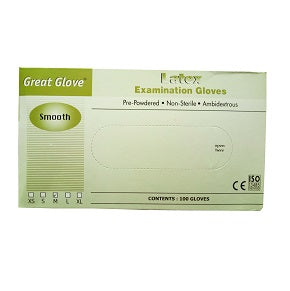 Great Glove Smooth Latex Examination Gloves Medium x100