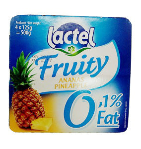 Lactel Fruity 0.1 Percent Yoghurt Pineapple 125 g x4