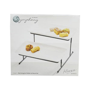 Symphony Alfresco Duet Rectangular Platter & Stand Set