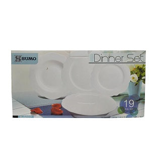 Sumo Porcelain Dinner Set White Lotus x19