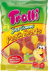Trolli Gummi Sour Peach Hearts 175 g