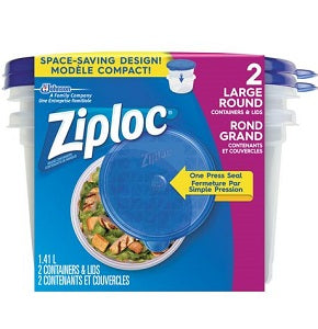 Ziploc Round Containers & Lids Large 1.41 L x2