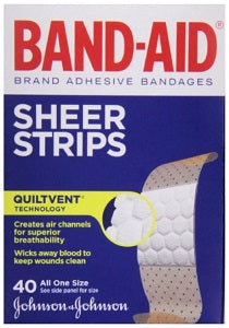 Johnson & Johnson Band-Aid Sheer Strips All One Size x40