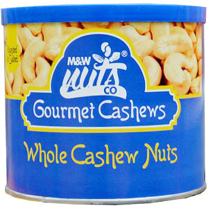 M & W Gourmet Whole Cashew Nuts Roasted & Salted Tin 250 g