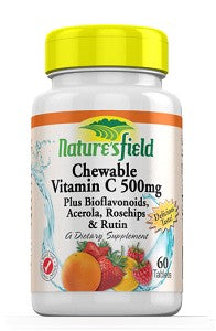 Nature's Field Chewable Vitamin C 500 mg 60 Tablets