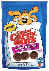 Canine Carry Outs Dog Snacks Burger Minis Beef Flavour 141 g