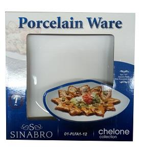 Sinabro Porcelain Ware Square Plate 12 Inches x1