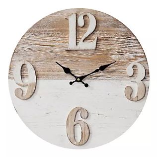 Hometime Wall Clock Arabic Round Wood Effect Dial 40 cm