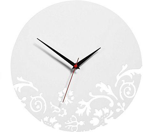 Premier Wall Clock Dia Floral Swirl Acrylic - White 30 cm