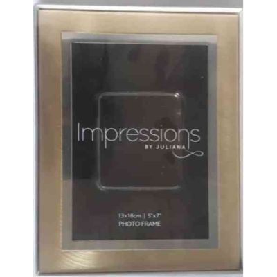 Widdop Hometime Photo Frame 2 Toned Brushed Gold/Silver 5 x 7 Inches