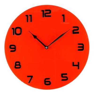 Widdop Hometime Wall Clock Arabic Dial - Glass - Red 35 cm