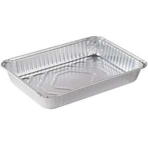 Disposable Aluminium Foil Tray With Cover 32.5 x 26.5 cm - 3 Pieces