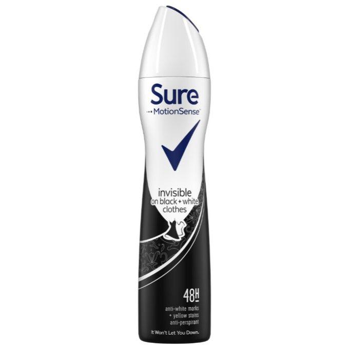 Sure Anti-Perspirant Deodorant Spray Women Invisible Black & White 250 ml