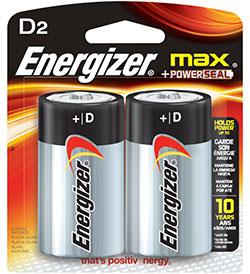 Energizer Max Battery D x2