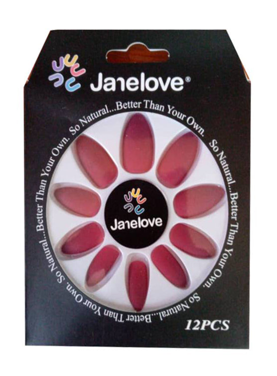 Jane Love Nails + Glue x12 - Fuchsia (Glossy)
