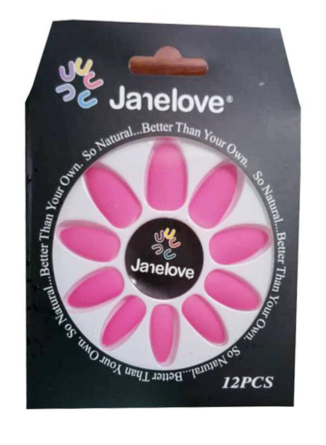 Jane Love Nails + Glue x12 - Pink (Matte)