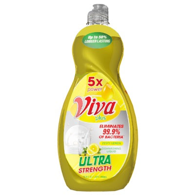 Viva Plus Ultra Strength Dish Washing Liquid Zesty Lemon 1 L