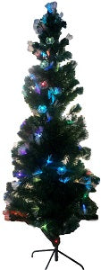 Xmas Tree 2.1 Meter Prelit Green With White Butterfly