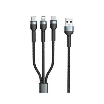 Tecno 3 In 1 Type-C USB & Lighting Fast Charge Cable