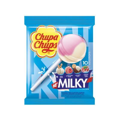 Chupa Chups Assorted Milky Flavour Lollipops 110 g x10