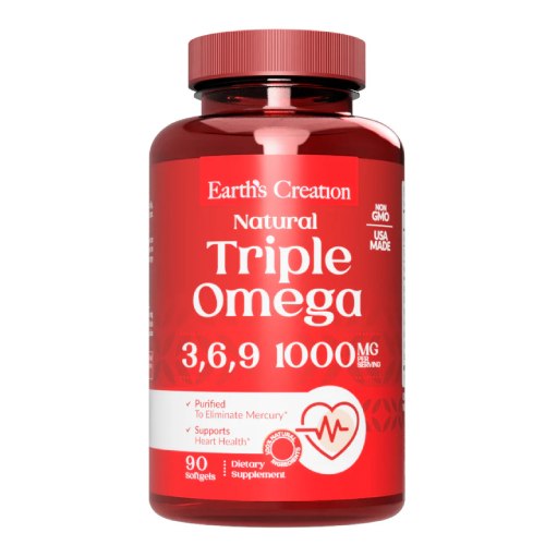 Earth's Creation Natural Triple Omega 3, 6, 9 1000 mg 90 Soft Gels