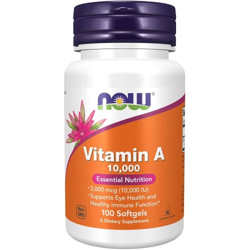 Now Vitamin A 3000 mcg 10,000 IU 100 Soft Gels