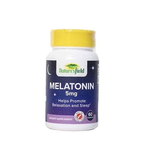 Nature's Field Melatonin 5 mg Promotes Relaxation and Sleep 60 Tablets