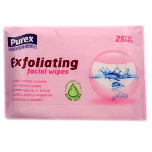 Purex Visage Facial Wipes Exfoliating x25