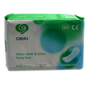 Sibiri Nano-Silver & Anion Pantyliners Green x30