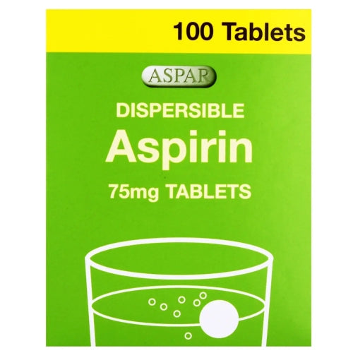 Aspar Dispersible Aspirin 75 mg 100 Tablets