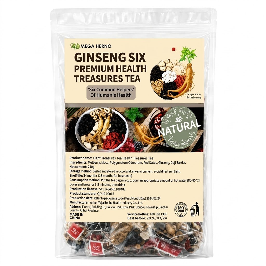 Mega Rhino Ginseng Six Premium Health Treasure Tea 10 g x 25
