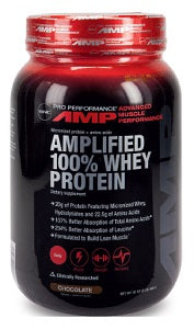GNC AMP Amplified 100 Percent Whey Protein Chocolate 909 g