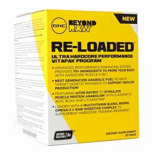 GNC Beyond Raw Re-loaded Ultra Hardcore Performance Vitapak x30
