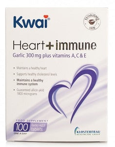 Kwai Heart & Immune Garlic 300 mg Plus Vitamins A, C & E 100 Tablets