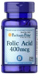 Puritan's Pride Folic Acid 400 mcg 250 Tablets