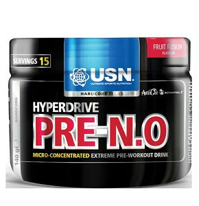 USN Hyperdrive Pre-N.O Pre-Workout Stimulant Fruit Fusion Flavour 140 g