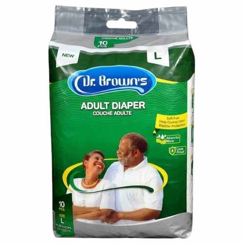 Dr Brown's Unisex Adult Diaper Large 45-60 Inches x10