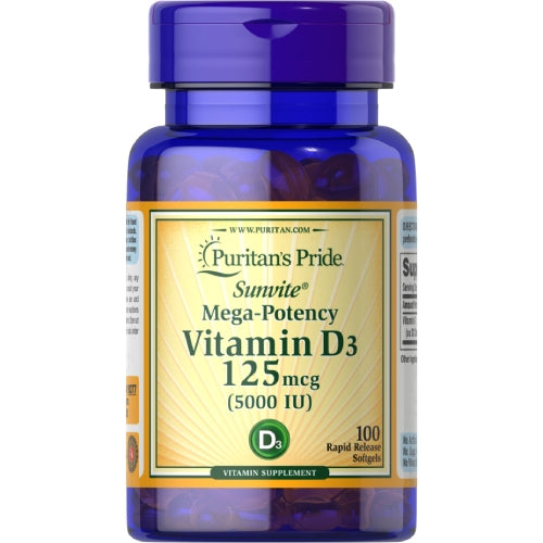 Puritan's Pride Vitamin D3 5000 IU 100 Soft Gels