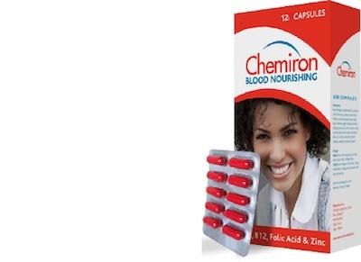 Chemiron Blood Nourishing With Iron, B12 & Folic Acid 12 Capsules