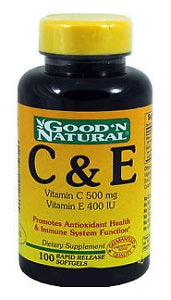 Good 'N Natural Vitamin C 500 mg & Vitamin E 400 IU 50 Soft Gels