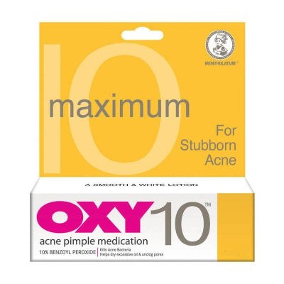 Oxy 10 Acne Pimple Medication 10% Benzoyl Peroxide Lotion 10 g