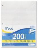 Mead College Ruled Filler Paper 11 x 8 Inches 200 Sheets